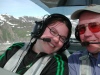 Gennie and Rick flying down the Ruth glacier