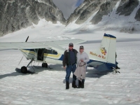 On Pica Glacier (near Mt. McKinley) with Linda August 21, 2008.