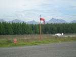 Takeoff from the Lake Hood gravel strip with Sam